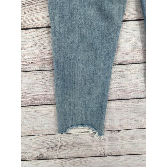 Pistola Charlie High Rise Straight Distressed Jeans Women's 25 Blue Light Wash - Picture 7 of 14